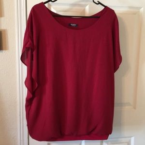 Red silk like blouse